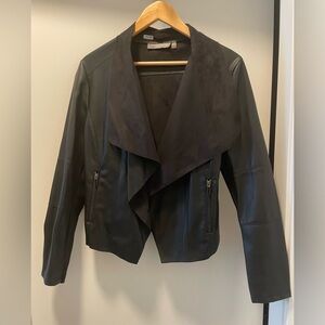 Bagatelle Black Leatherlike Draped Jacket